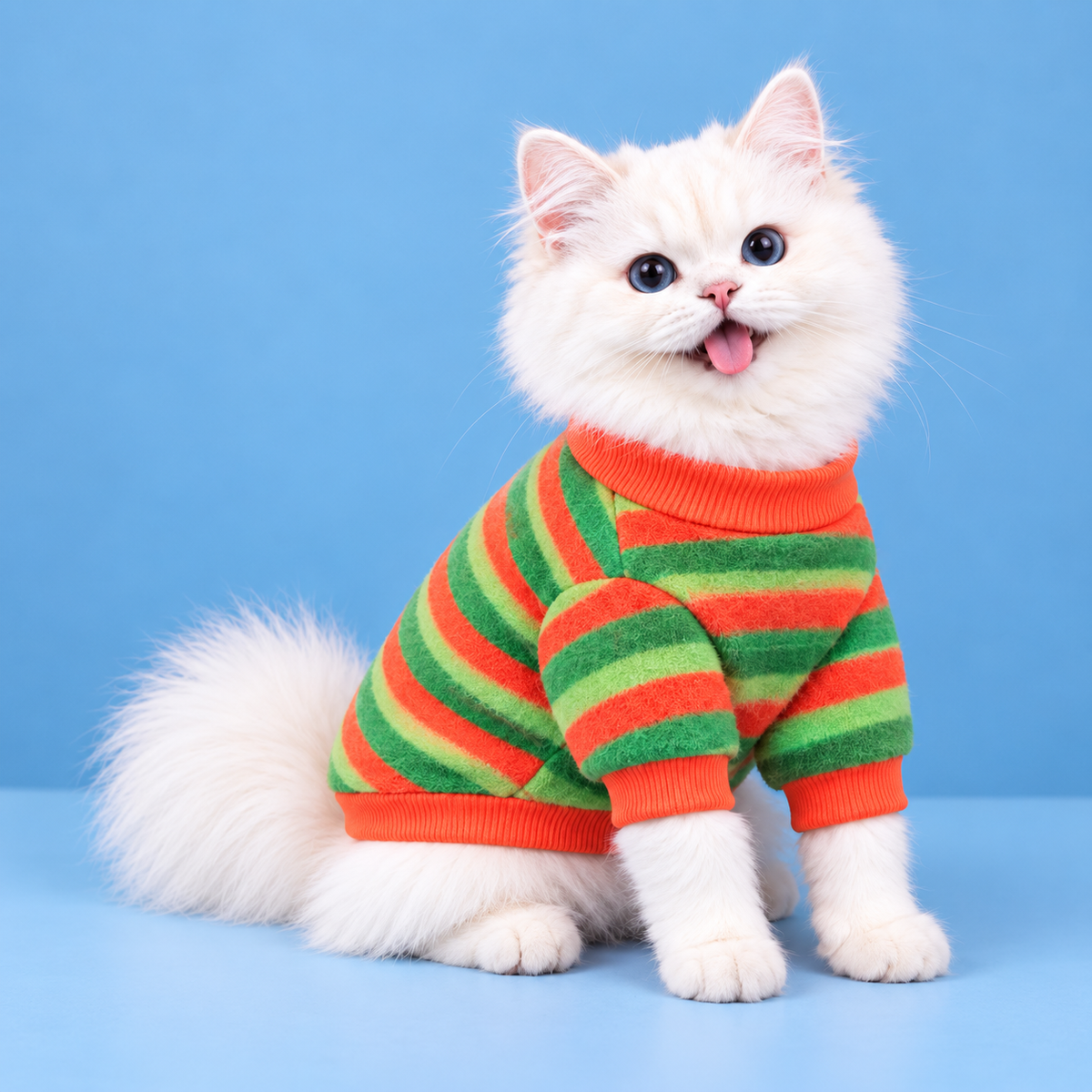 Cozy Striped Pet Sweater for Dogs & Cats – Soft Warm Pet Outfit.