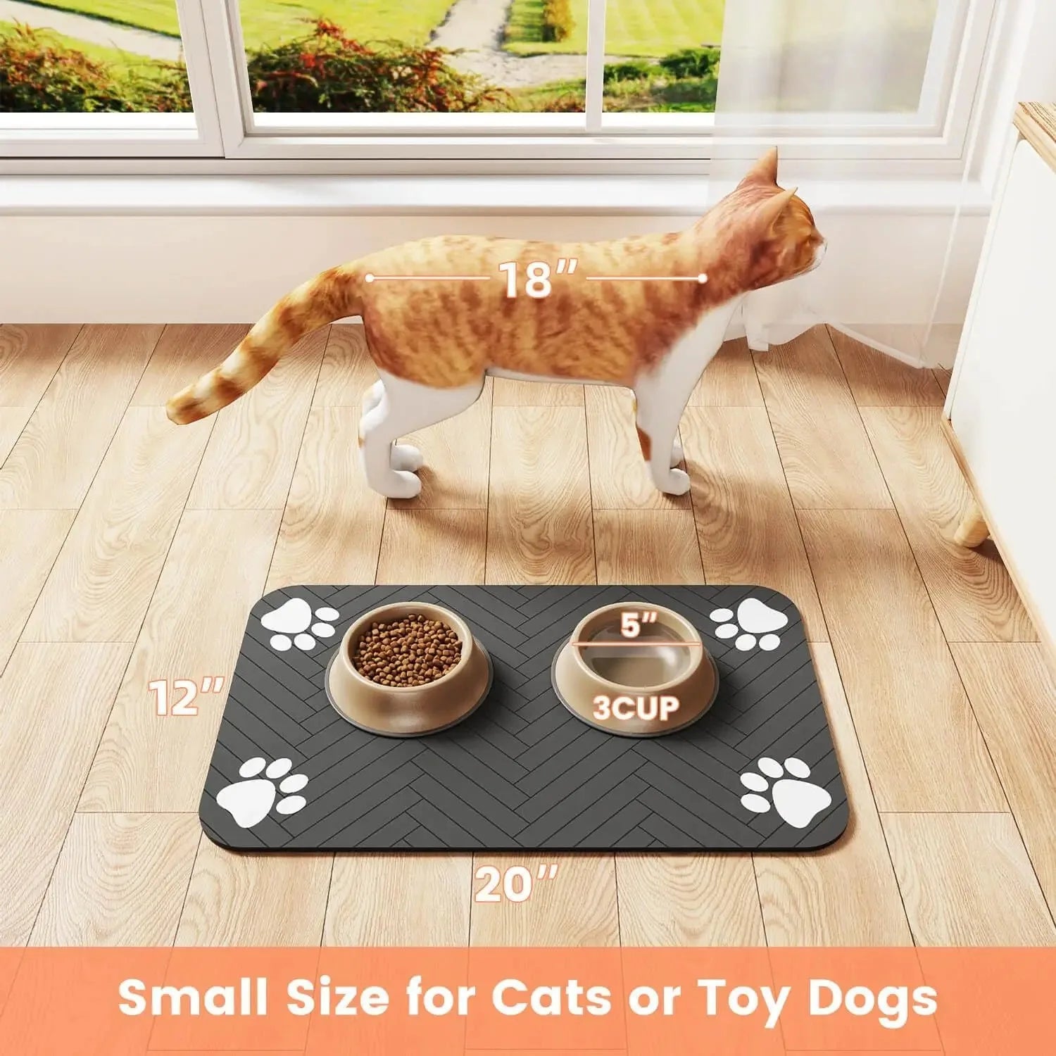 Paw & Whisker Absorbent Pet Feeding Mat